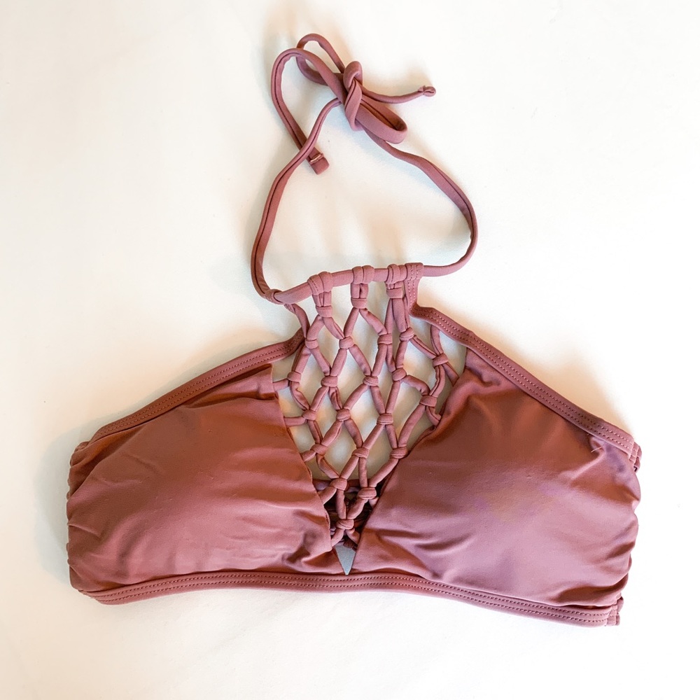 Halter Crochet Bikini Top Mauve - Small